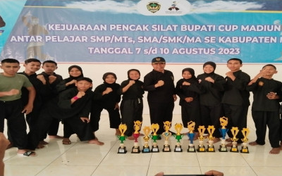 PRESTASI SISWA SISWI SMAN PILANGKENCENG MEMBORONG JUARA DALAM TURNAMEN PENCAK SILAT BUPATI CUP MADIUN 2023
